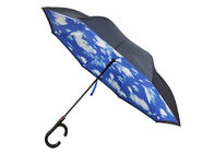 Fiberglas-Rahmen-Doppelschicht wandelte Regenschirm kundengebundene Gewebe-nicht rostende Rippen um fournisseur