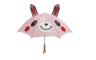 Rosa Entwurfs-netter Kinderregenschirm der Farbe3d mit Metallwellen-Rahmen der Sicherheitsverschluss-10mm fournisseur