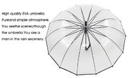 Langer kuppelförmiger Regenschirm-hochfeste Flexibilität des Griff-freien Raumes windundurchlässig fournisseur
