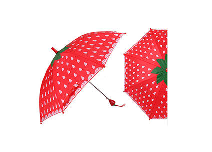 Erdbeergriff-netter Kinderregenschirm, Miniregenschirm für Kinderhandbuch-offenen Abschluss fournisseur