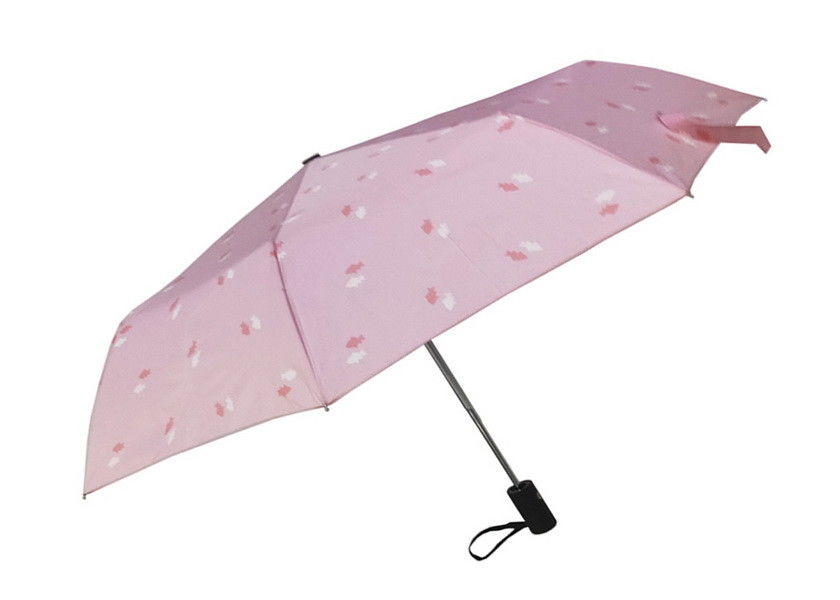 Rosa kompakter Reise-Regenschirm, Reise Sun-Regenschirm Gummi-Caoted-Griff fournisseur