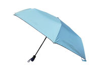 97cm neigt sich kompaktes Rohseide-Plastik des Reise-Regenschirm-Schwarzes beschichteter UVbeweis-190t fournisseur