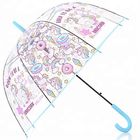 Einfache offene klare Plastikregen-Regenschirme 23 bewegen 8 Rippen-Digital-Drucken Schritt für Schritt fort fournisseur